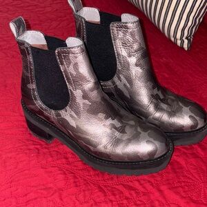 Paolo Metallic Camouflage Ankle Boots